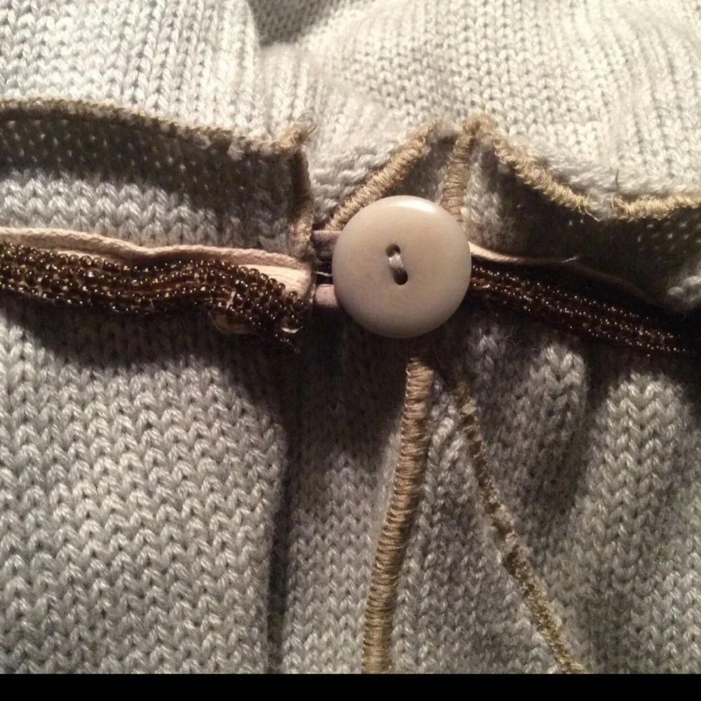 New ruffled wool blend sweater maxi cardigan coat - Picture 6 of 6